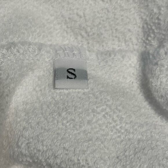 Michael Lauren Distressed Sweatshirt White French Terry Long Sleeve Crewneck S - Picture 10 of 11